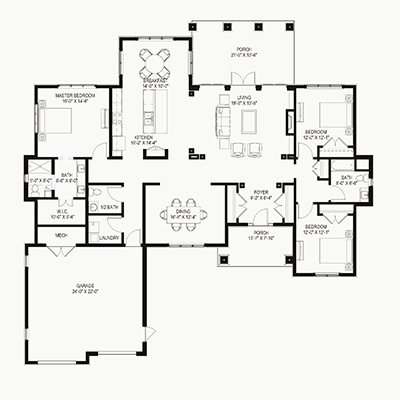 Martin Cottage floor plan thumbnail