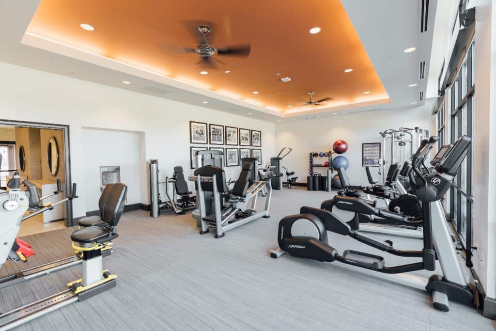 exercise room at The Spires