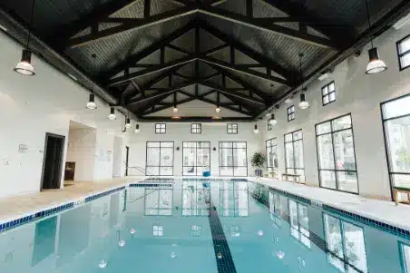 fitness center and pool at The Spires