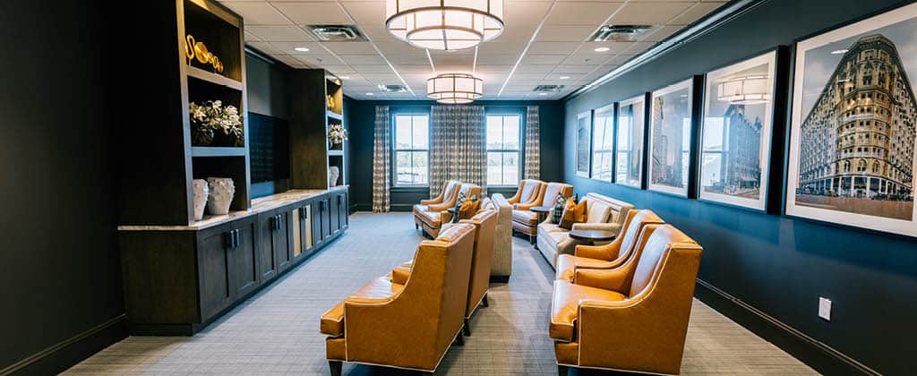 theater room at The Spires at Berry College