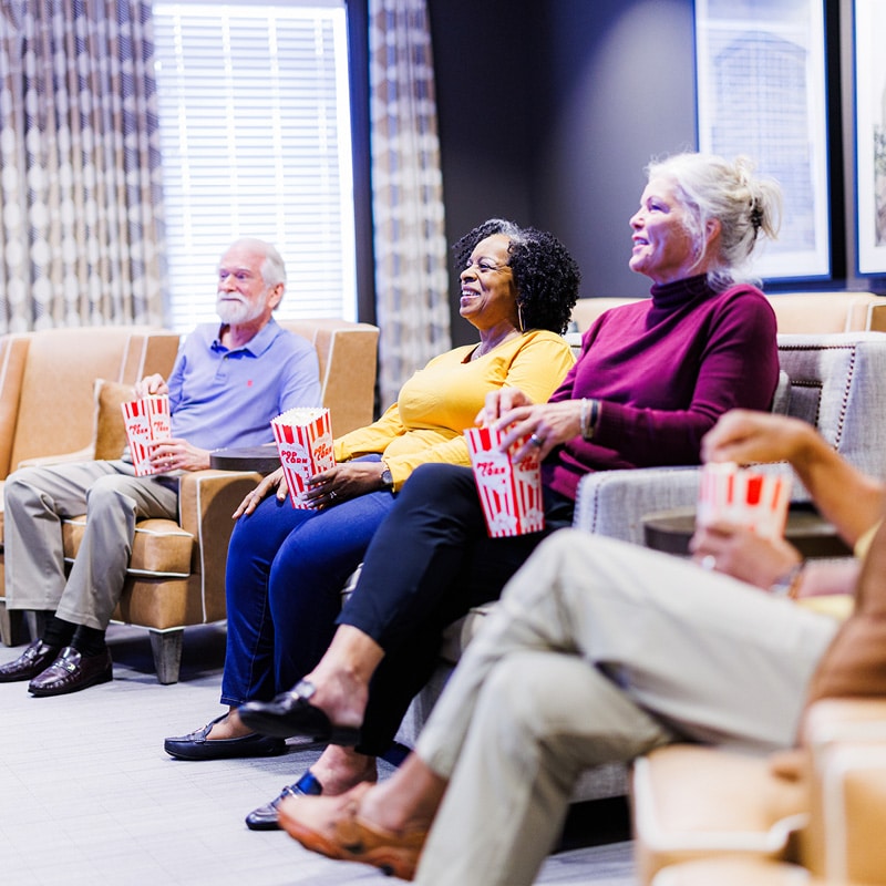 group of elderly watching a movie2