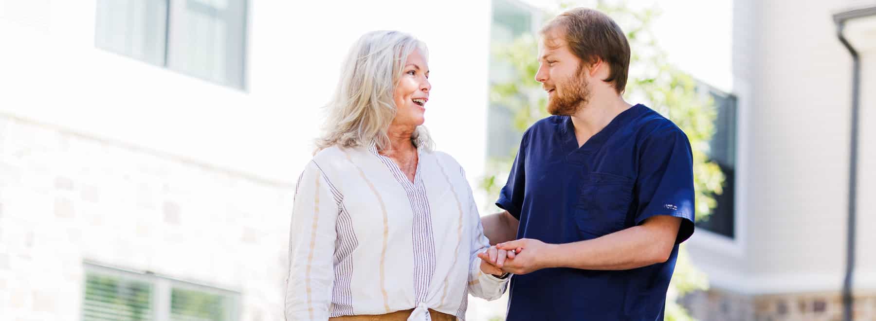 older lady consulting a man